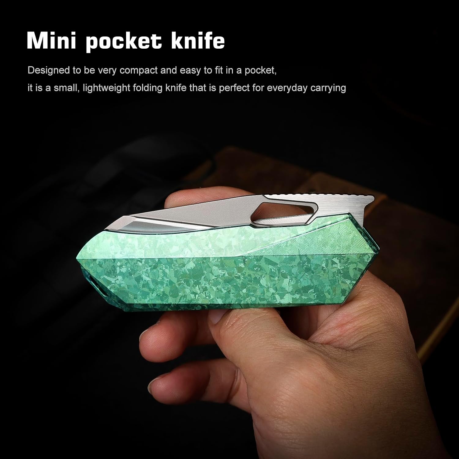 REMETTE RT-Woodpecker Folding Pocket Knife M390 Blade Titanium Handle (Green)