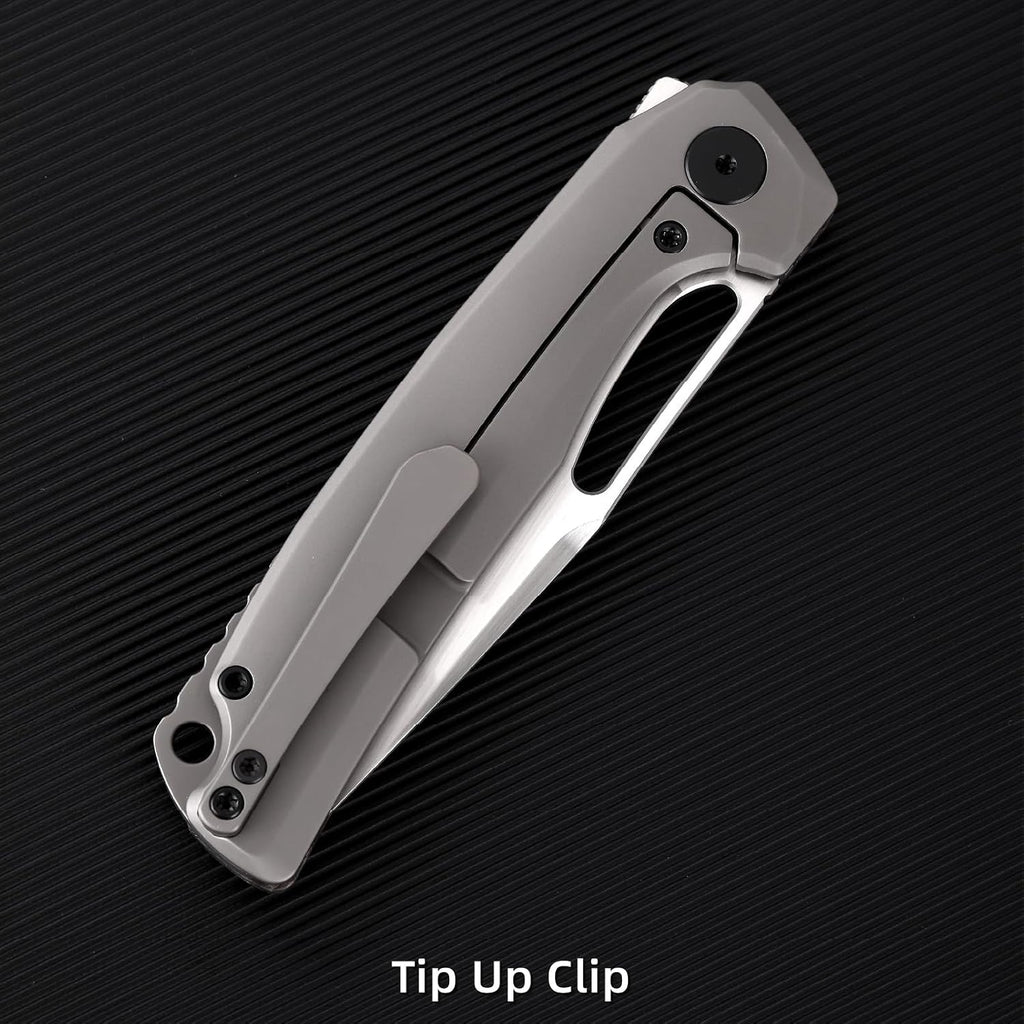 Pocket Knife, 3.5' M390 Blade Folding Knife Hunting Knife Survival Knife with Pocket Clip, EDC Knives for Hunting Camping Survival Outdoor Fishing Hiking (Copper&Grey)