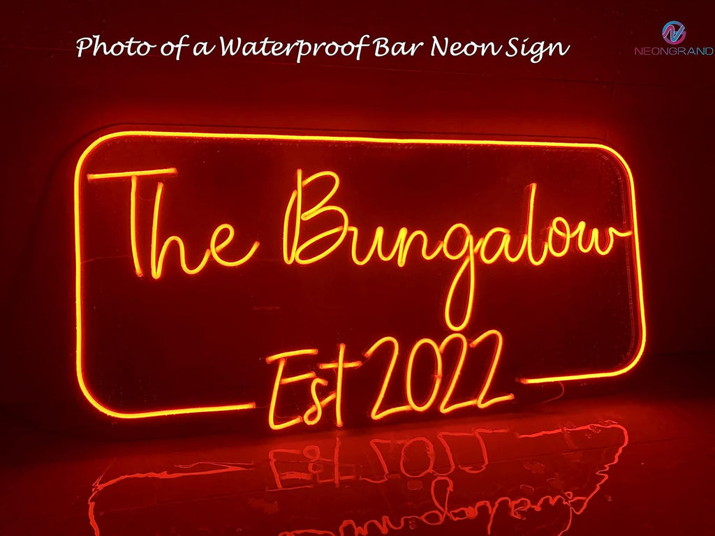 Personalized Neon Bar Sign – Custom Light Up Sign for Home Bar, Lounge, or Man Cave Decor (Rectangle)