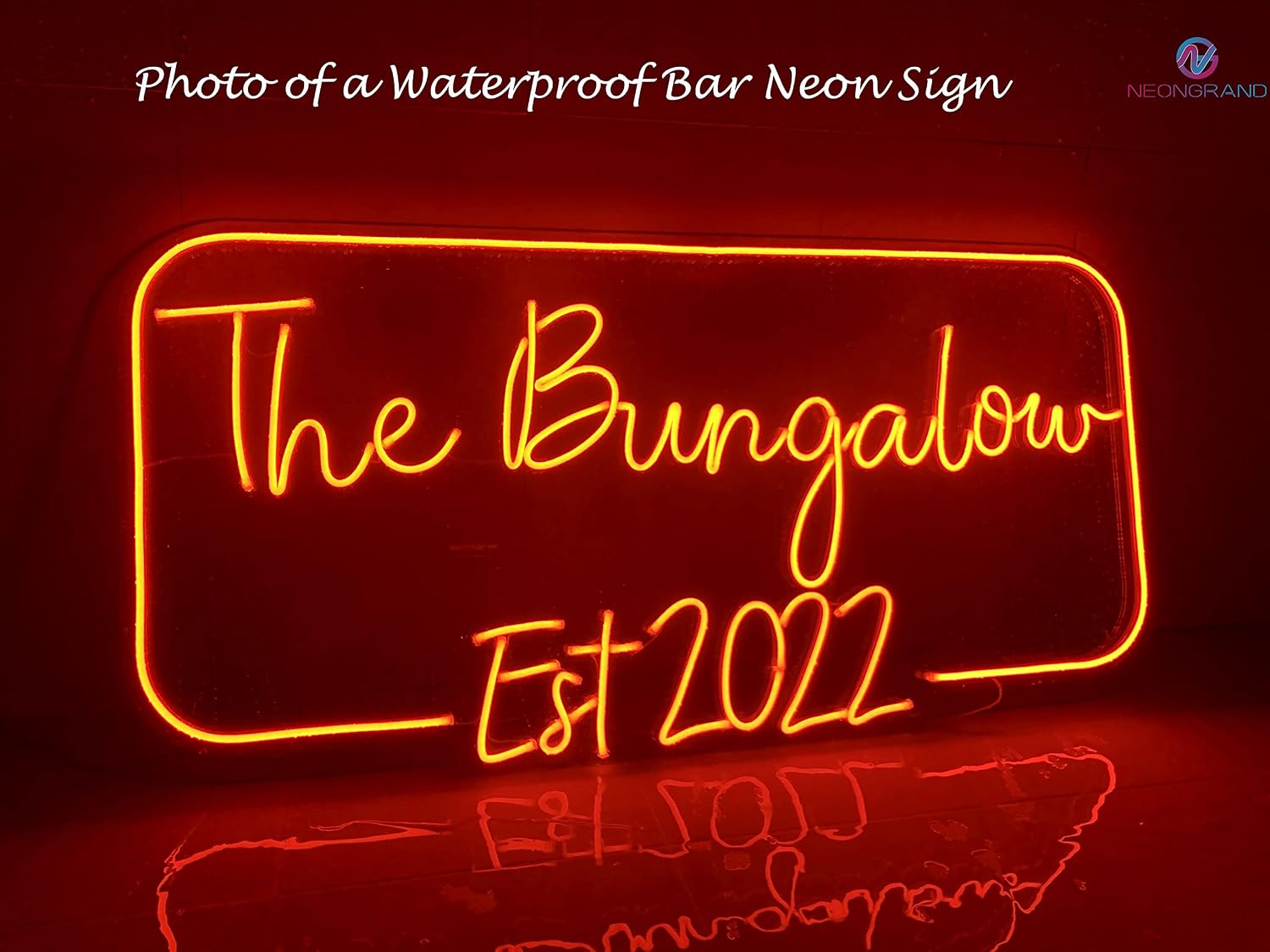 Personalized Neon Bar Sign – Custom Light Up Sign for Home Bar, Lounge, or Man Cave Decor (Rectangle)