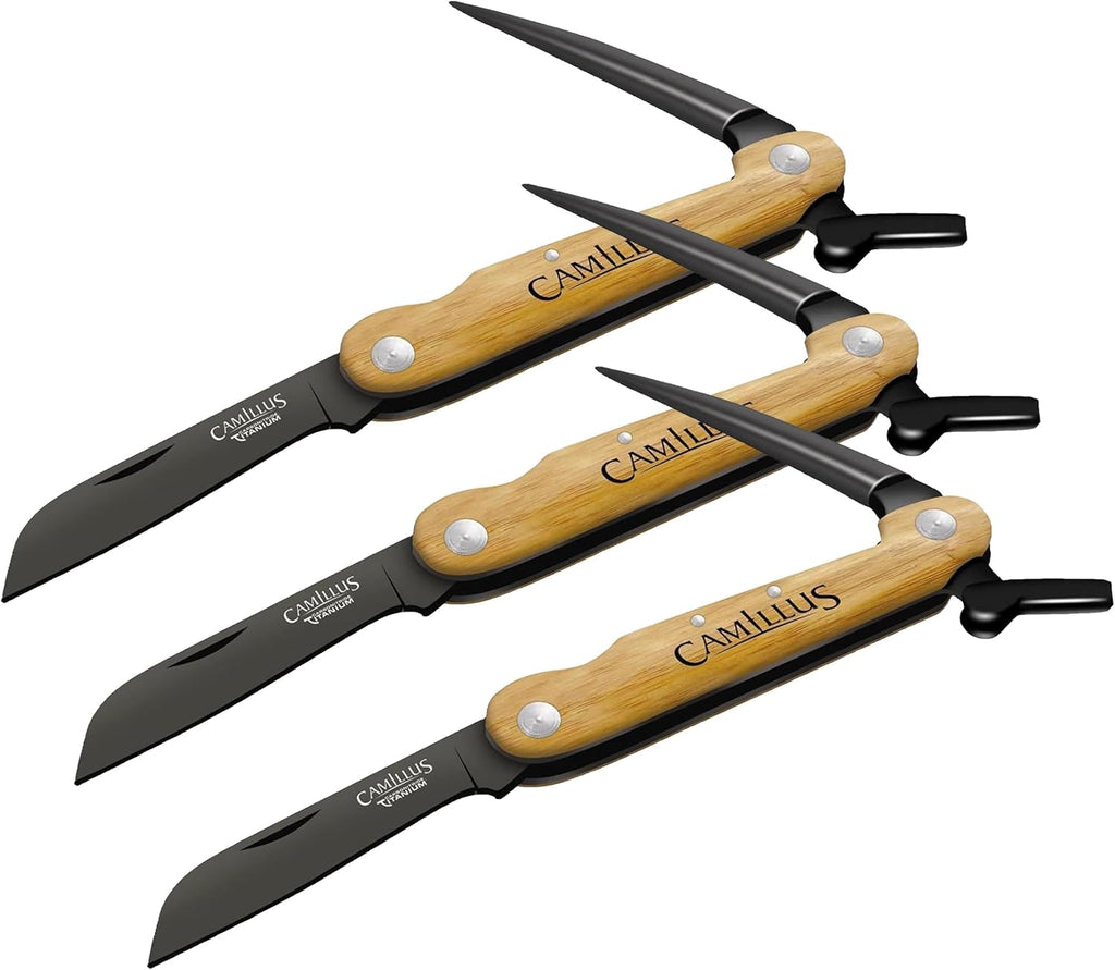 Camillus 7.5' Folder W/Marlin Spike Knife/Bamboo Handle/CARBONITRIDE Titanium™ / AUS-8