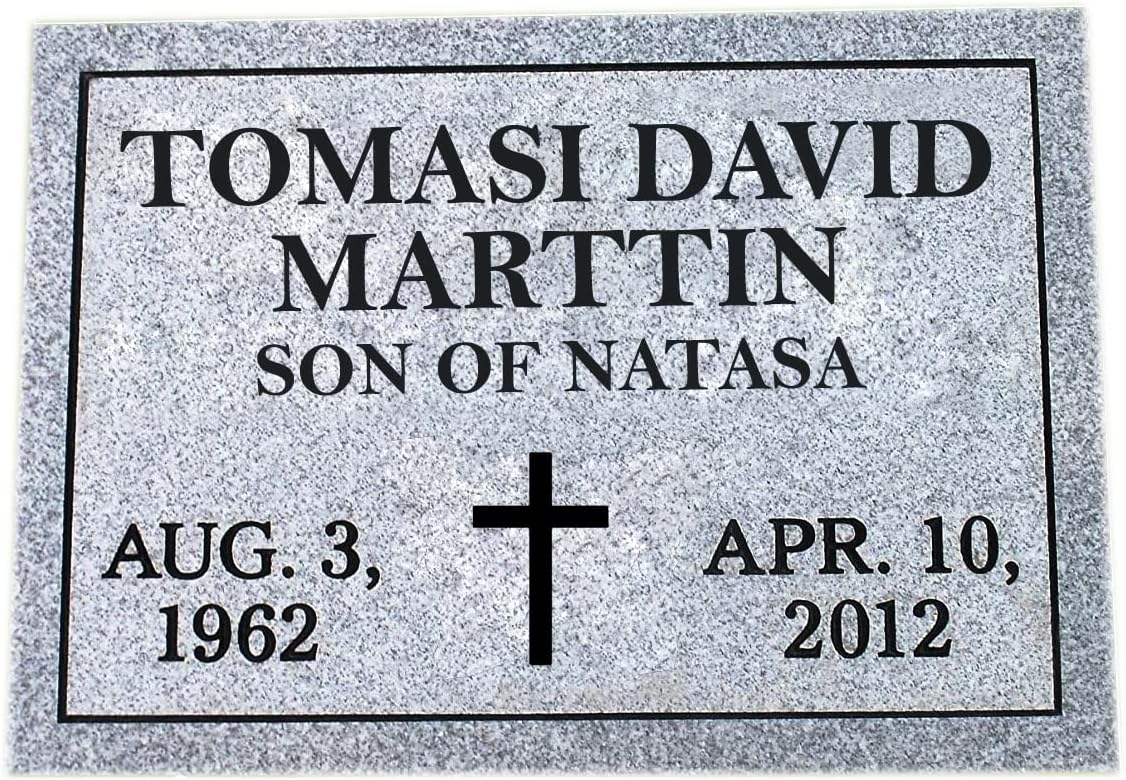 Cemetery Headstone, Headstones for Graves, Cemetery Marker, Monument, Memorial, Grave Marker, Tombstone, Gravestone for Human, Granite,Customize Personalized Engraving Text (14x10x4 Inch)