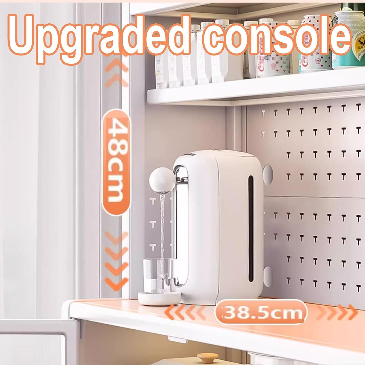 Microwave Stand with Storage Cabinet White Available in Carbon Steel Bread Rack Coffee Station Microwave Rack Storage Rack for Dishes Wine Pots(Size:148.8 * 36.6 * 185.4cm)