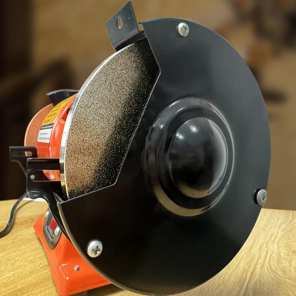 Double-Sided CBN Grinding Wheel for 8 inch Bench Grinder, for Sharpening Woodworking Tools、Knife、High Speed Steel Tools (320/600 Grit)