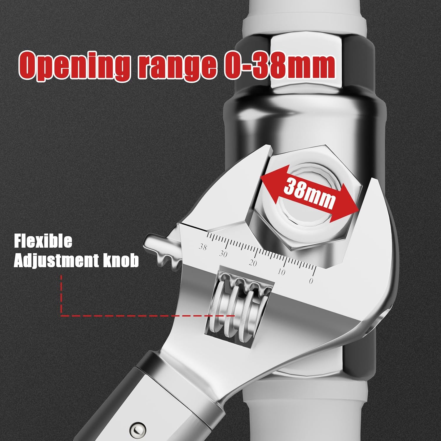 VANPO Adjustable Digital Torque Wrench, 5-99.6Ft.lb/6.8-135Nm, ±2% Accuracy, HVAC Torque Wrench with Interchangeable 38mm Jaw & 1/2' Ratchet, Buzzer, Vibration and LED Alert for Split AC, Moto, Car