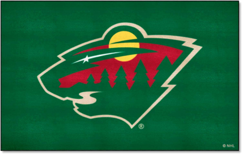 FANMATS 10396 Minnesota Wild Ulti-Mat Rug - 5ft. x 8ft. | Sports Fan Area Rug, Home Decor Rug and Tailgating Mat