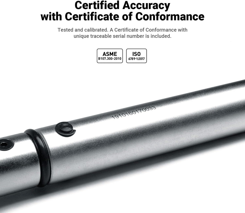 Capri Tools 31202-250FL 30-250 Foot Pound Industrial Torque Wrench, 1/2' Drive, Matte Chrome