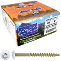 #8 x 2 Bronze Star Exterior Coated Modified White Truss Head - Cabinet Wood Screw Torx/Star Drive Head - Multipurpose Exterior Coated Wood Screws - (Full Box - 2000 Approx. Screw Count)