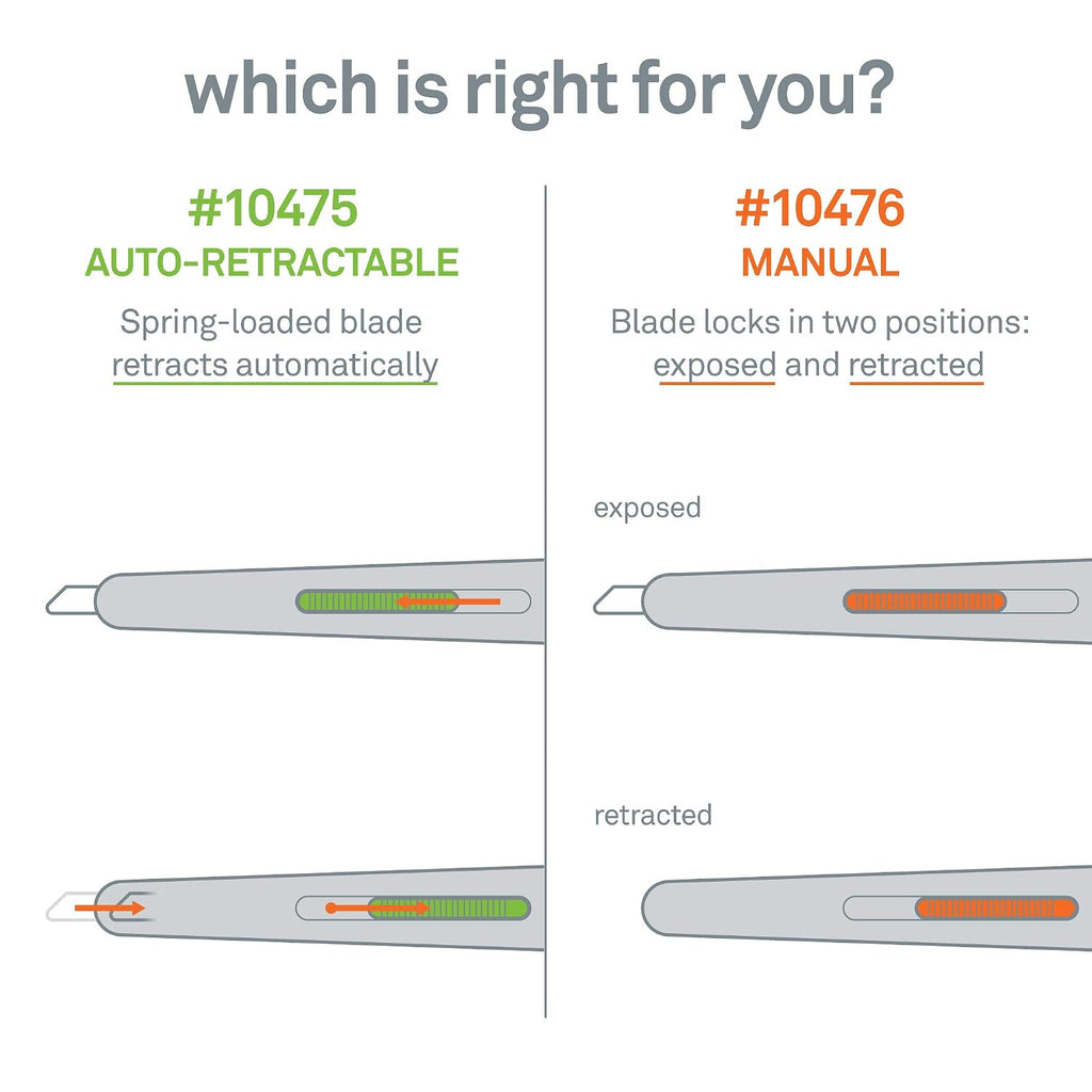 Slice Auto-Retractable Slim Pen Cutter, blade automatically retracts, 12 pack (10475-CS)