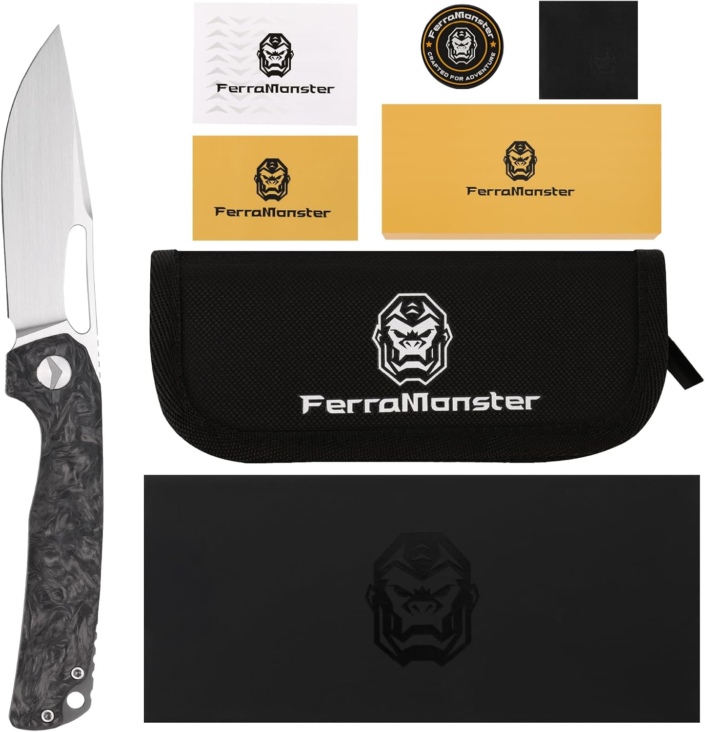 Pocket Knife, 3.5' M390 Blade Folding Knife Hunting Knife Survival Knife with Pocket Clip, EDC Knives for Hunting Camping Survival Outdoor Fishing Hiking (Black&Grey)