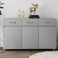 RASOO Buffet Kitchen Cabinet Storage Sideboard Cabinet Cupboard Sideboard Buffet Kitchen Room (Grey-3 Doors and 3 Drawers)