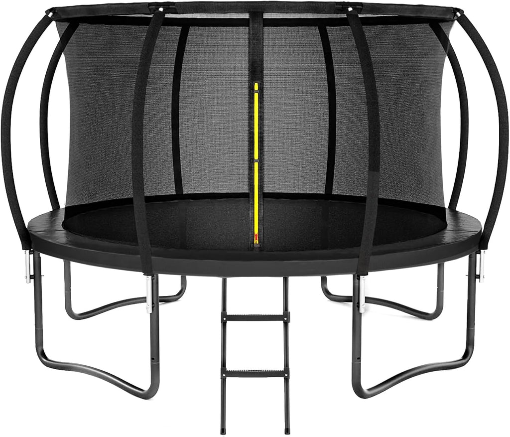 Kiivakii Trampoline 8FT 10FT 12FT 14FT 16FT, Outdoor Trampolines for Kids and Adults, Recreational Trampoline with Enclosure Net & Ladder, Round Trampolines ASTM Approved