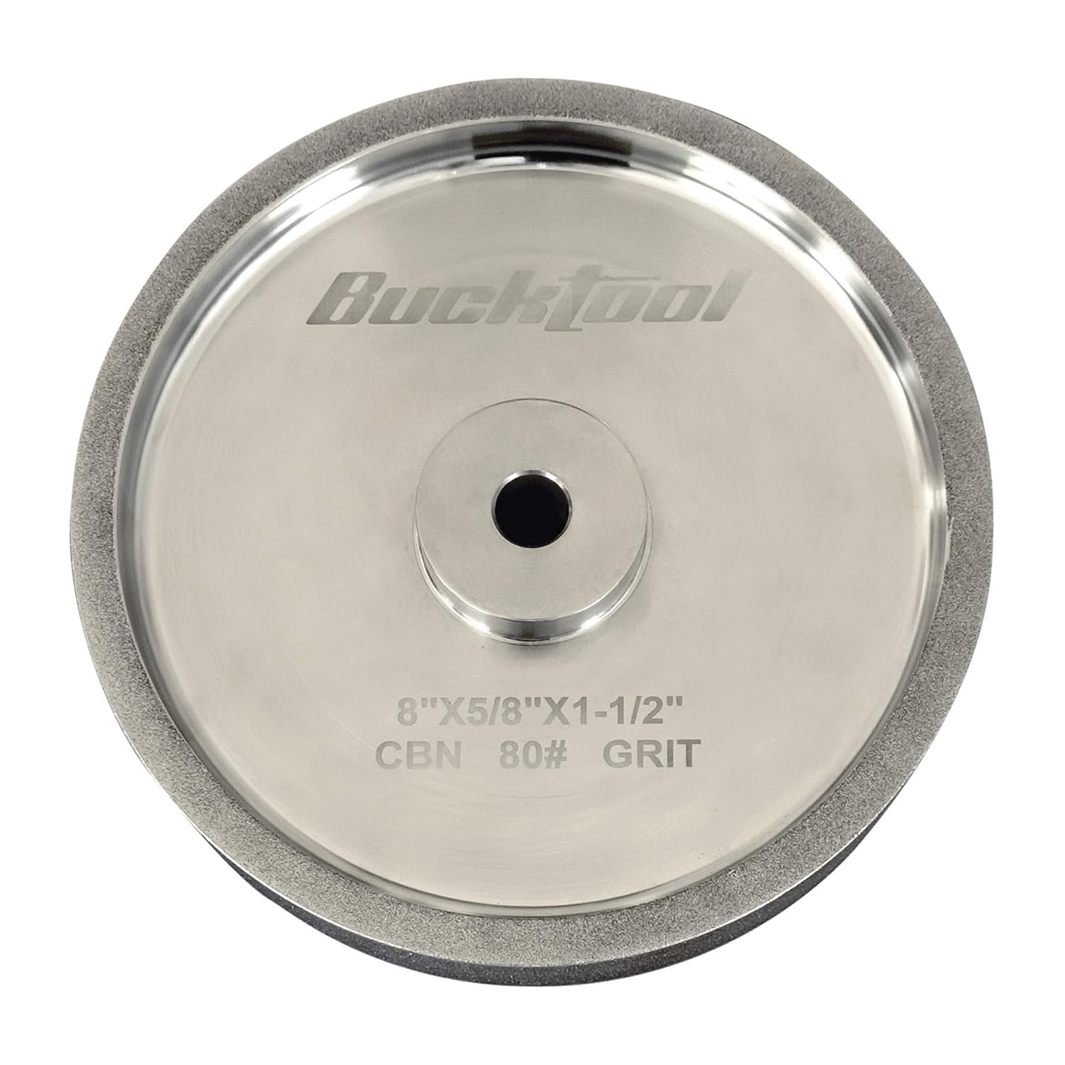 BUCKTOOL 80 Grit 8 Inch CBN Grinding Wheel, 1.5' Wide, 5/8' Arbor Cubic Boron Nitride Sharpening Wheel for Sharpening Wood-Turning Tools, Chisels, Hardcore and More