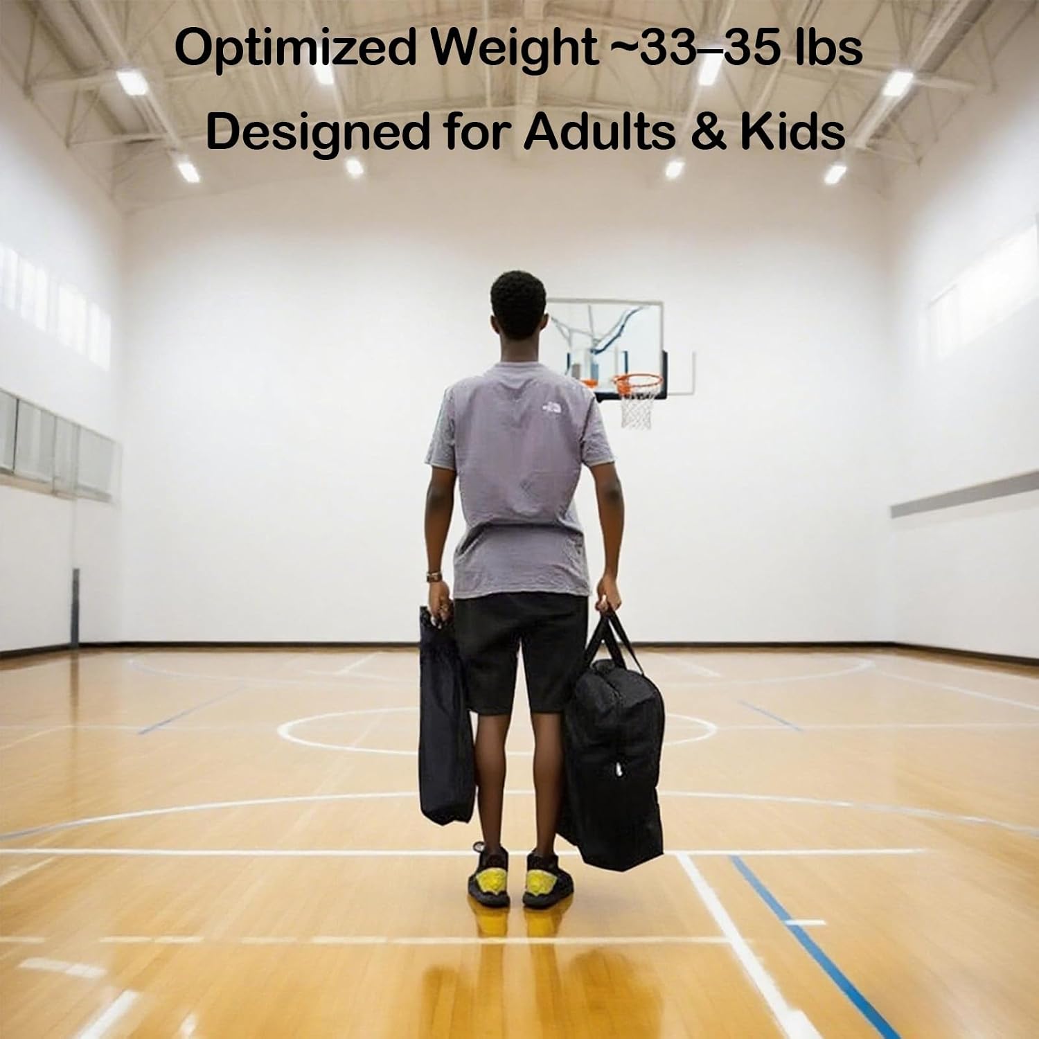 Basketball Rebounder with 180° Rotating Track, Adjustable Height Basketball Shooting Trainerr with Net Return System for Efficient Training, for Indoor & Outdoor Use, Easy Assembly & Storage (Black)