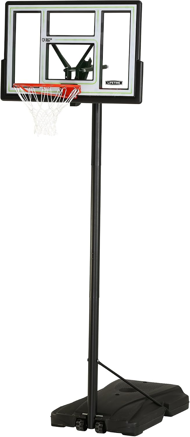 Lifetime Fusion Courtside Portable Basketball System, 46 Inch Backboard
