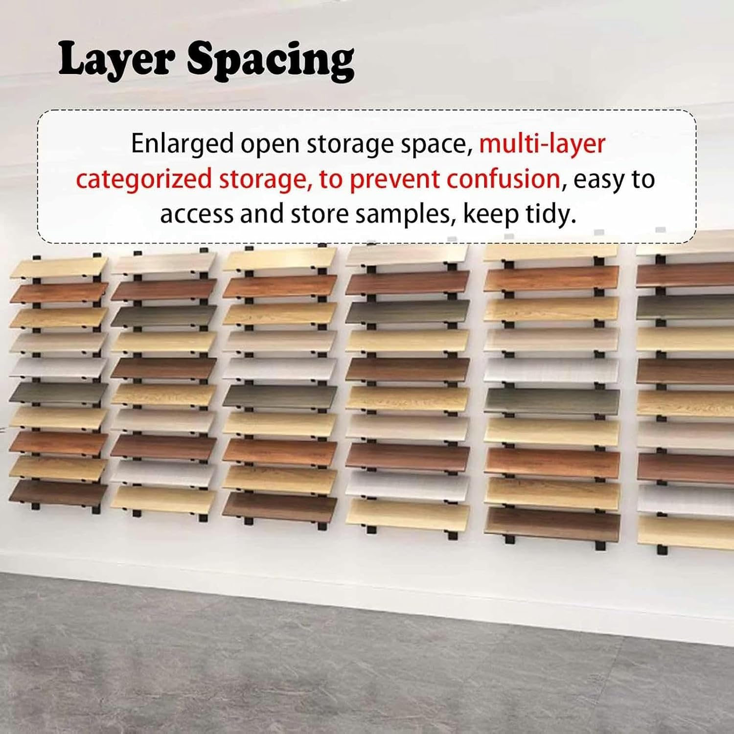Wall-Mounted Skateboard Storage Rack - 10 Slot Tile Display Organizer, Multi-Layer Advertising Board Stand Frame, Medium Size, White Color, Perfect for Skateboards & Tile Collection.