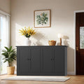 holzart Black Buffet Cabinet with Storage, 49' Modern Kitchen Sideboard with 4 Doors & Adjustable Shelves, Wood Coffee Bar Cabinet Console Table for Dining Room, Living Room, Entryway