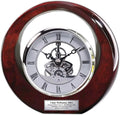 Executive Engraved Silver Gear Da Vinci Marquee Dark Cherry Personalized Desk Clock Employee Recognition Service Award Wedding Anniversary Desk Clock Retirement Coworker Boss Colleague