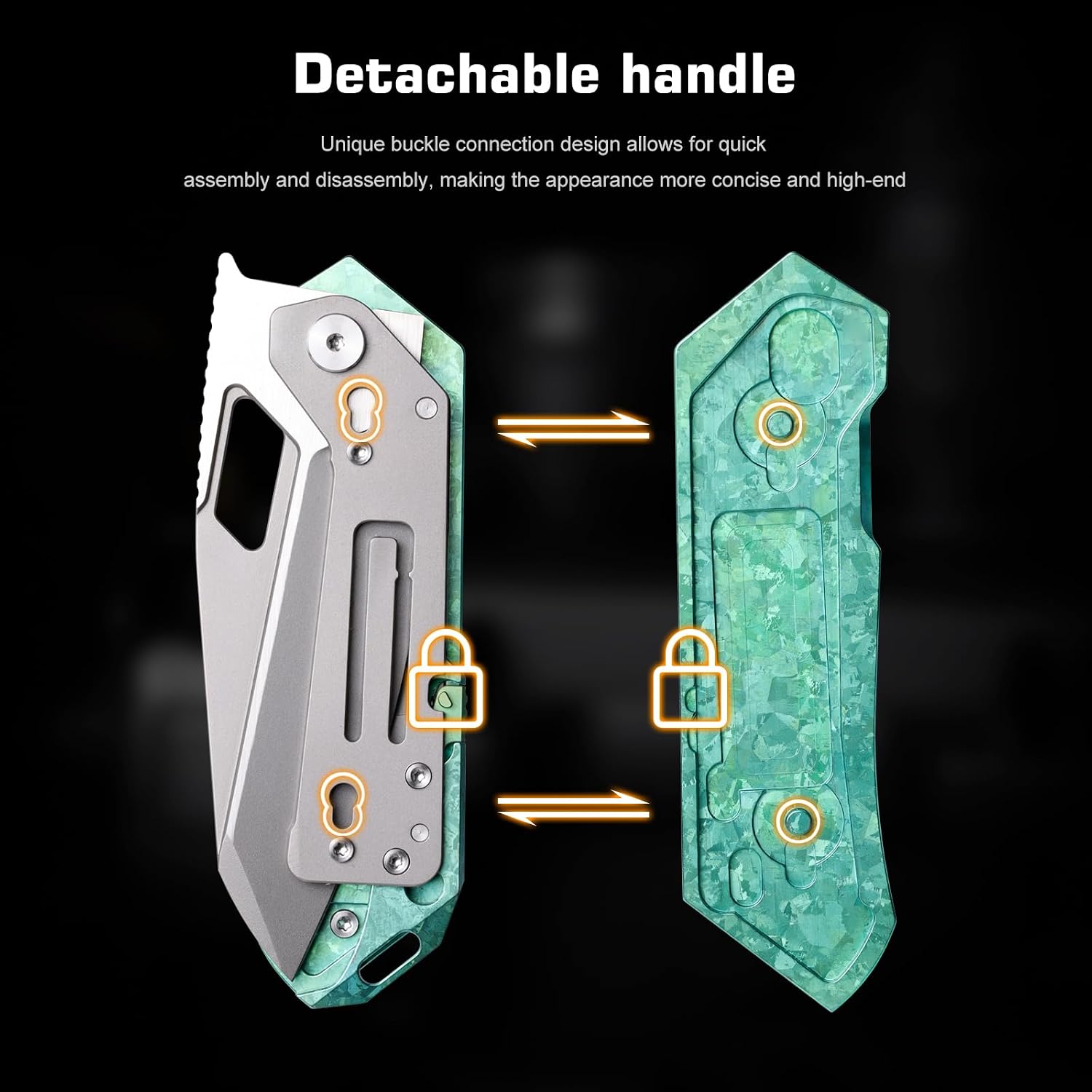 REMETTE RT-Woodpecker Folding Pocket Knife M390 Blade Titanium Handle (Green)