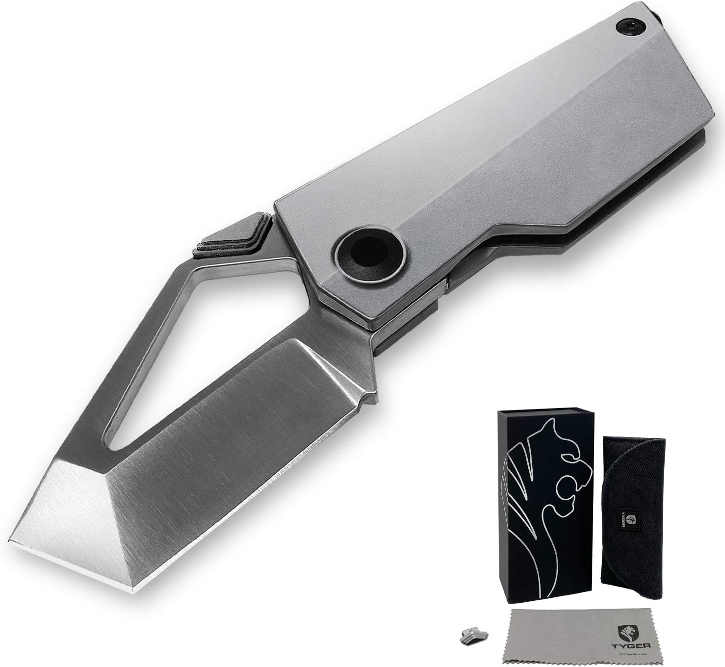 Tyger K7 EDC Folding Pocket Knife | Satin Finish Ultra Premium M390 Steel Blade | Titanium Alloy Handle | TG-KF9M3577