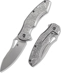 KANSEPT Echis Pocket Folding Knives for Men Women Camping Hiking Folding Knife 3.45'' Stonewashed CPM S35VN Blade Pocket Knife with Textured beadblasted Titanium Handle Everyday Carry K1071A3