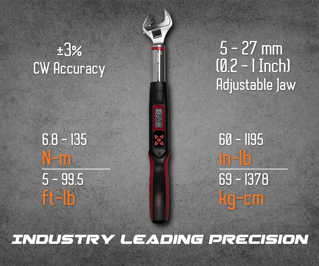Tapha Tools Adjustable Digital Torque Wrench 19.9 to 99.5 ft-lbs & Refrigeration Technologies RT201B Nylog Gasket/Thread Sealant, 30 ml (1 Pack)