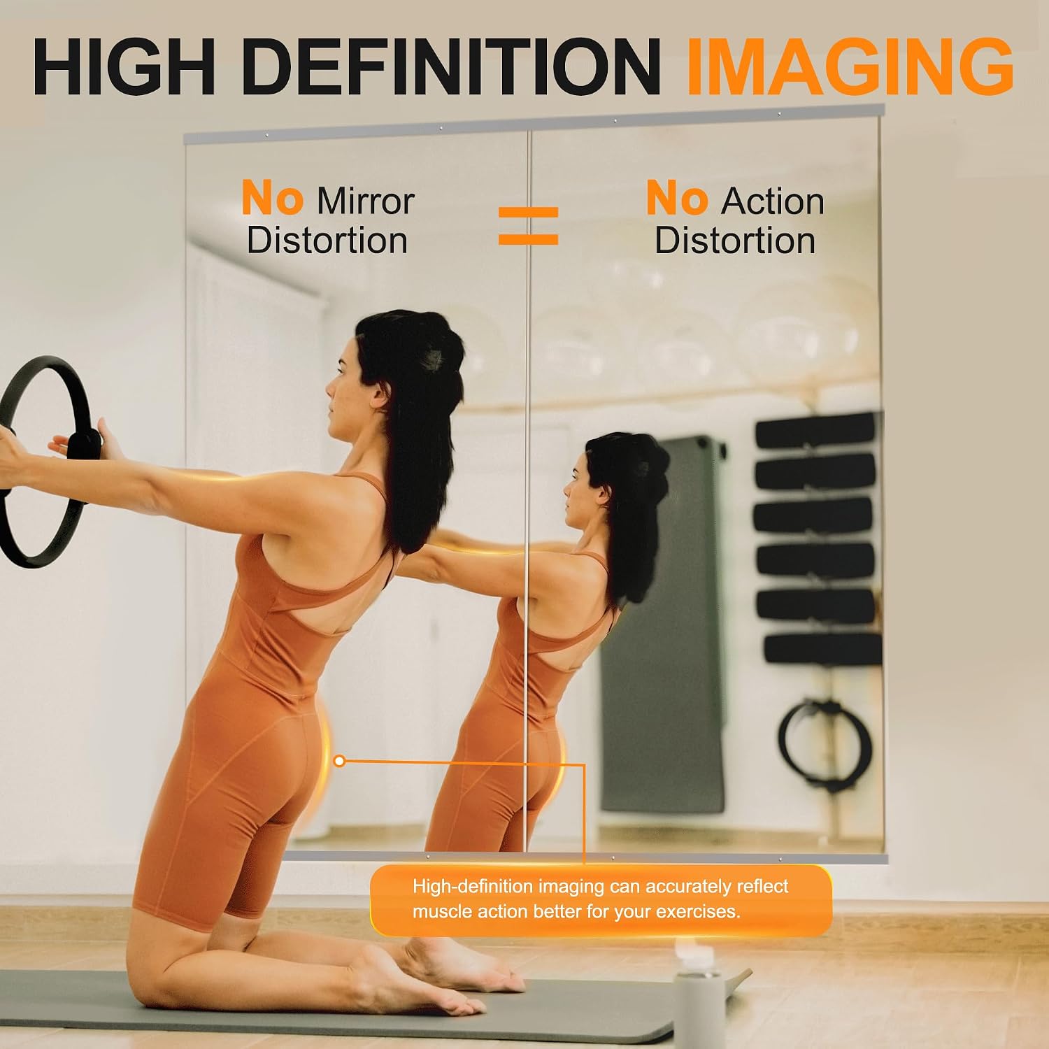 Delma Home Gym Mirror,60''x25''x2PCS Silver,Large Full Body Tempered Glass Frameless, Wall-Mounted for Gym, Yoga, Garage, Bedroom, Bathroom