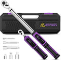 ANPUDS Digital Torque Wrench Set 3/8' & 1/2' Drive, ±1% Accuracy | 0.66-44.25 Ft-lb & 3.76-250.75 Ft-lb, Electric Torque Wrench with Vibration/Buzze/LED Flash Alert, for Car Motor Bike Repair