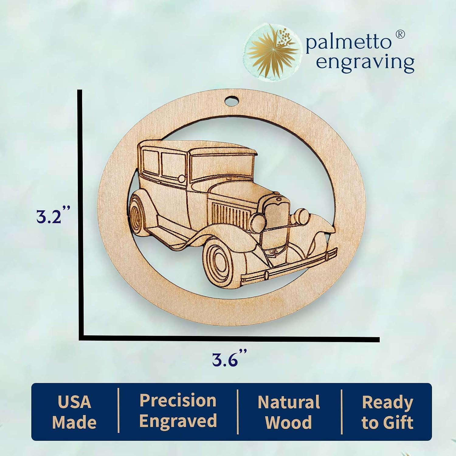 10PK Personalized Model A Ornament, Model A Lover, Antique Car Decorations, Automotive Christmas Ornaments, Handmade in The USA