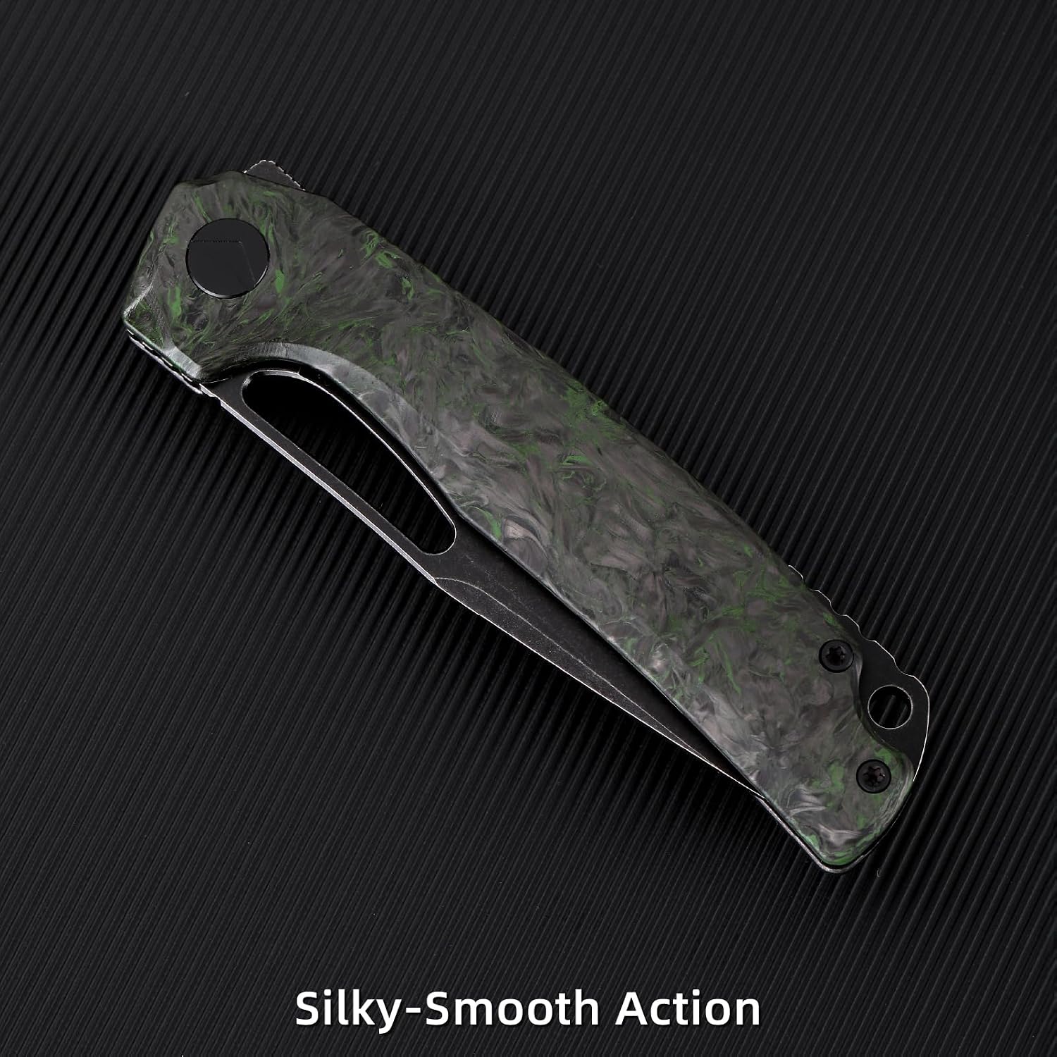 Pocket Knife, 3.5' M390 Blade Folding Knife Hunting Knife Survival Knife with Pocket Clip, EDC Knives for Hunting Camping Survival Outdoor Fishing Hiking (Black&Green)
