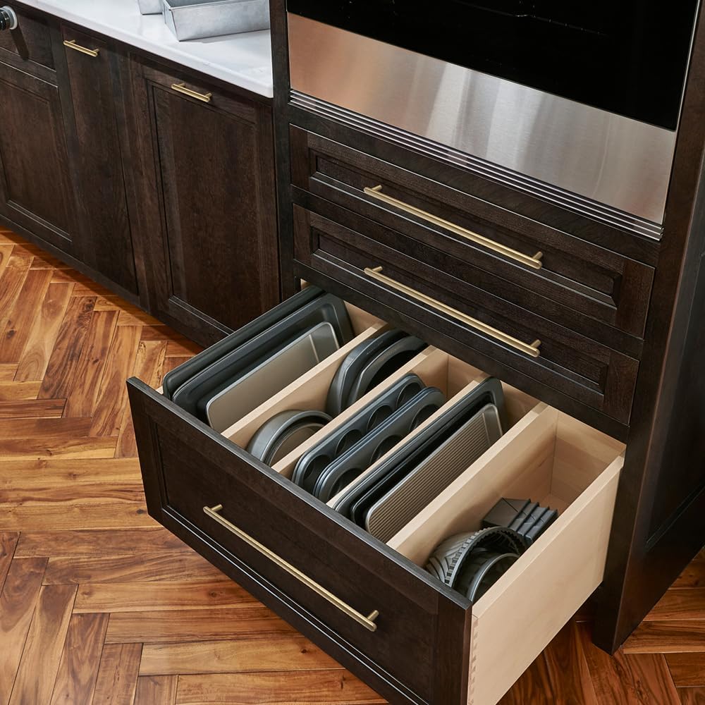 Goo-Ki 6 Pack 12 5/8' Classic Curvature Champagne Bronze Cabinet Handles - Timeless Appeal Meets Modern Functionality for Kitchen Drawer Improvement
