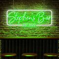 Personalized Neon Bar Sign – Custom Light Up Sign for Home Bar, Lounge, or Man Cave Decor (Rectangle)