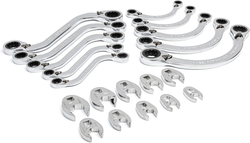GEARWRENCH 19 Piece Specialty Ratcheting SAE Wrench Set in Foam Storage Tray - GWMSSRWSAE