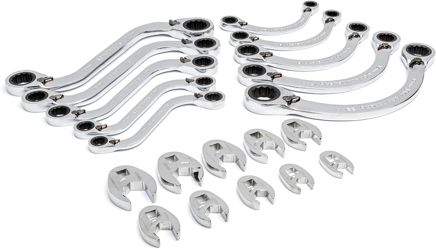 GEARWRENCH 19 Piece Specialty Ratcheting SAE Wrench Set in Foam Storage Tray - GWMSSRWSAE