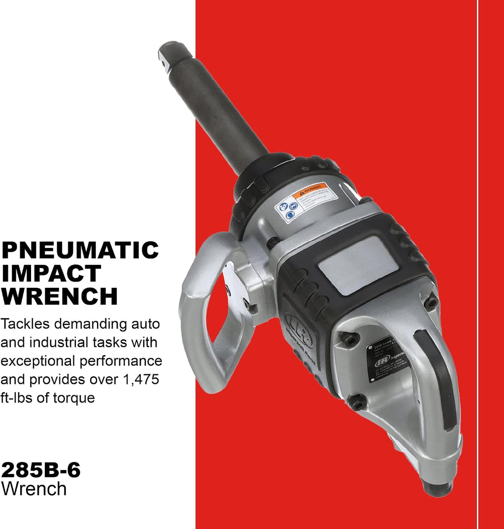 Ingersoll Rand 285B-6 1-Inch Cordless Pneumatic Impact Wrench with 6-Inch Extended Anvil and 2 Handles