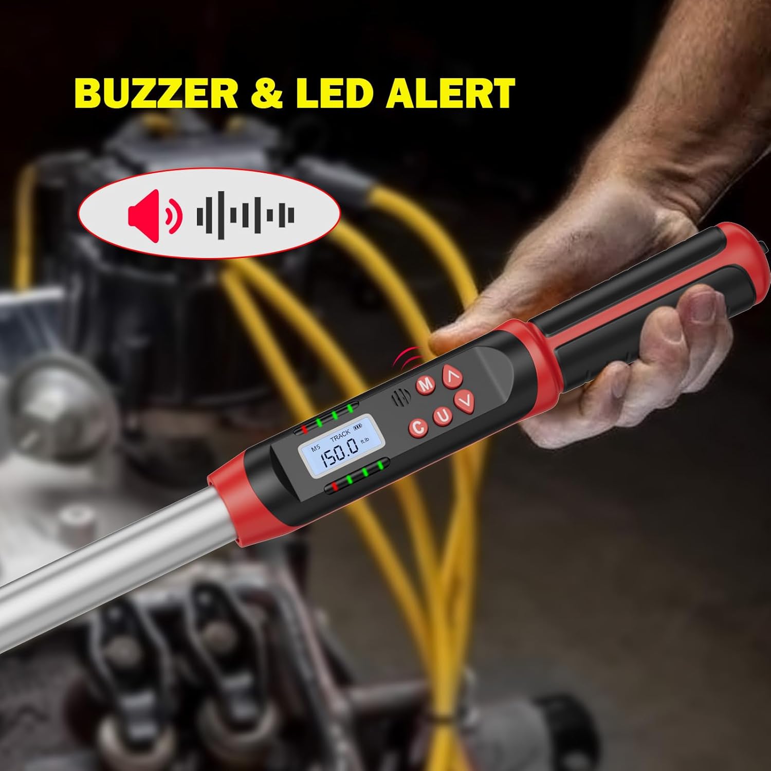 VANPO 3/8' & 1/2' Digital Torque Wrench Set, 3.1-62.7Ft.lb+14.7-295Ft.lb | 4.2-85Nm+20-400Nm, ±2% Accuracy, Preset Value, Buzzer & LED Indicator, Data Storage, for Car, Motorcycle, Truck, RV & Towing