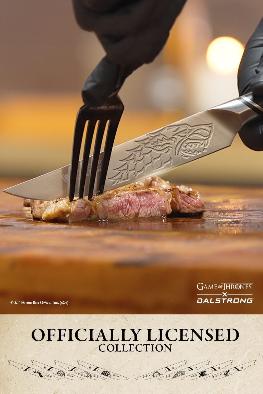Dalstrong Steak Knife Set-8pc Set-5'- Game of Thrones™ Knife -German Premium Steel Full Tang-Professional G10 Handle-Collection Item Steak Cutting Knife