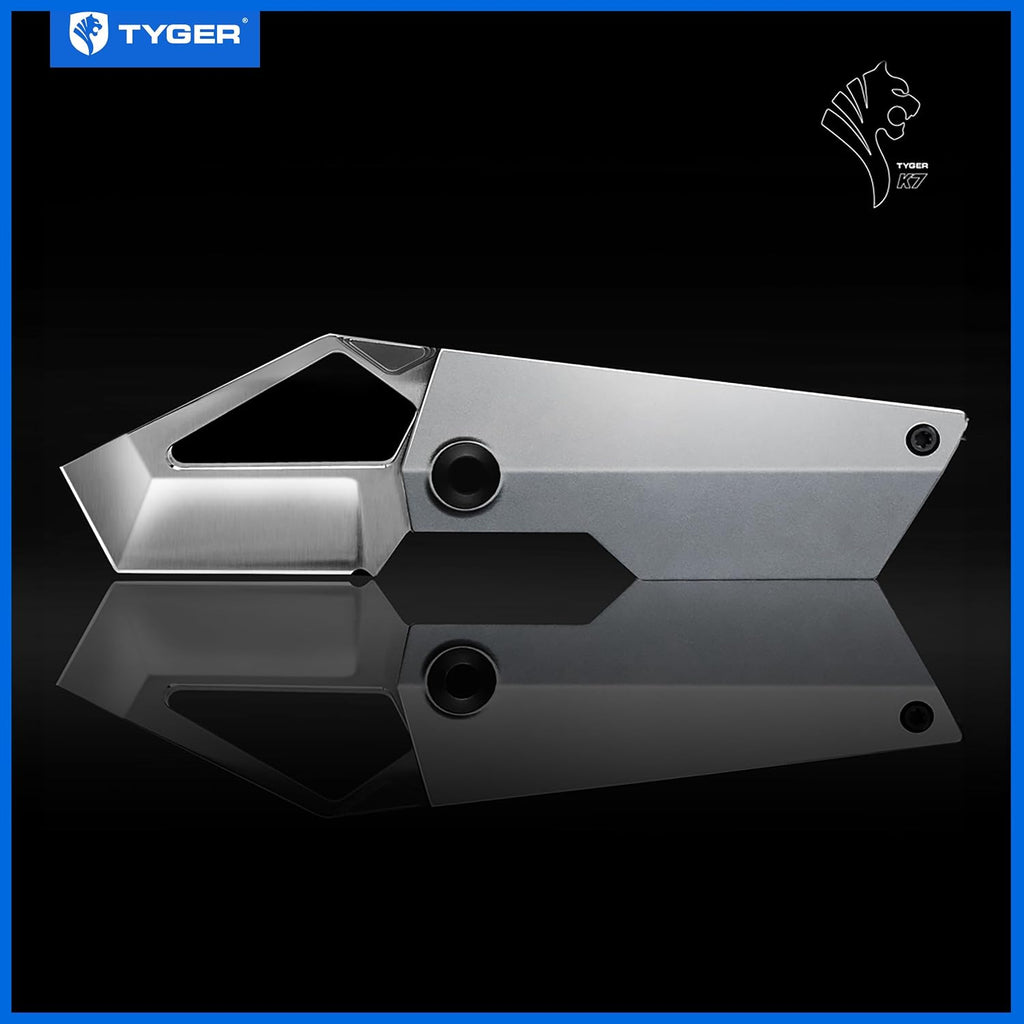 Tyger K7 EDC Folding Pocket Knife | Satin Finish Ultra Premium M390 Steel Blade | Titanium Alloy Handle | TG-KF9M3577