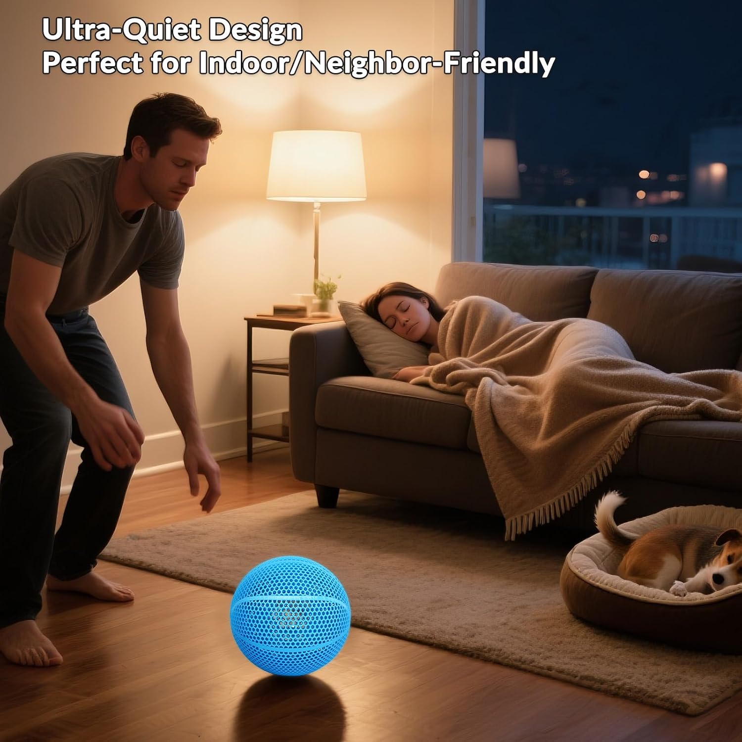 3D Printed Basketball-Airless Basketball,Ultra - Quiet & No Pump Needed,High Bounce,Official Size7,Indoor, Gym & Outdoor Use