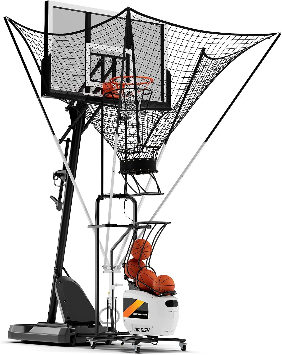 Dr. Dish Home Basketball Shooting Machine - Shot Trainer and Automatic Rebounder for Home and Driveway Use