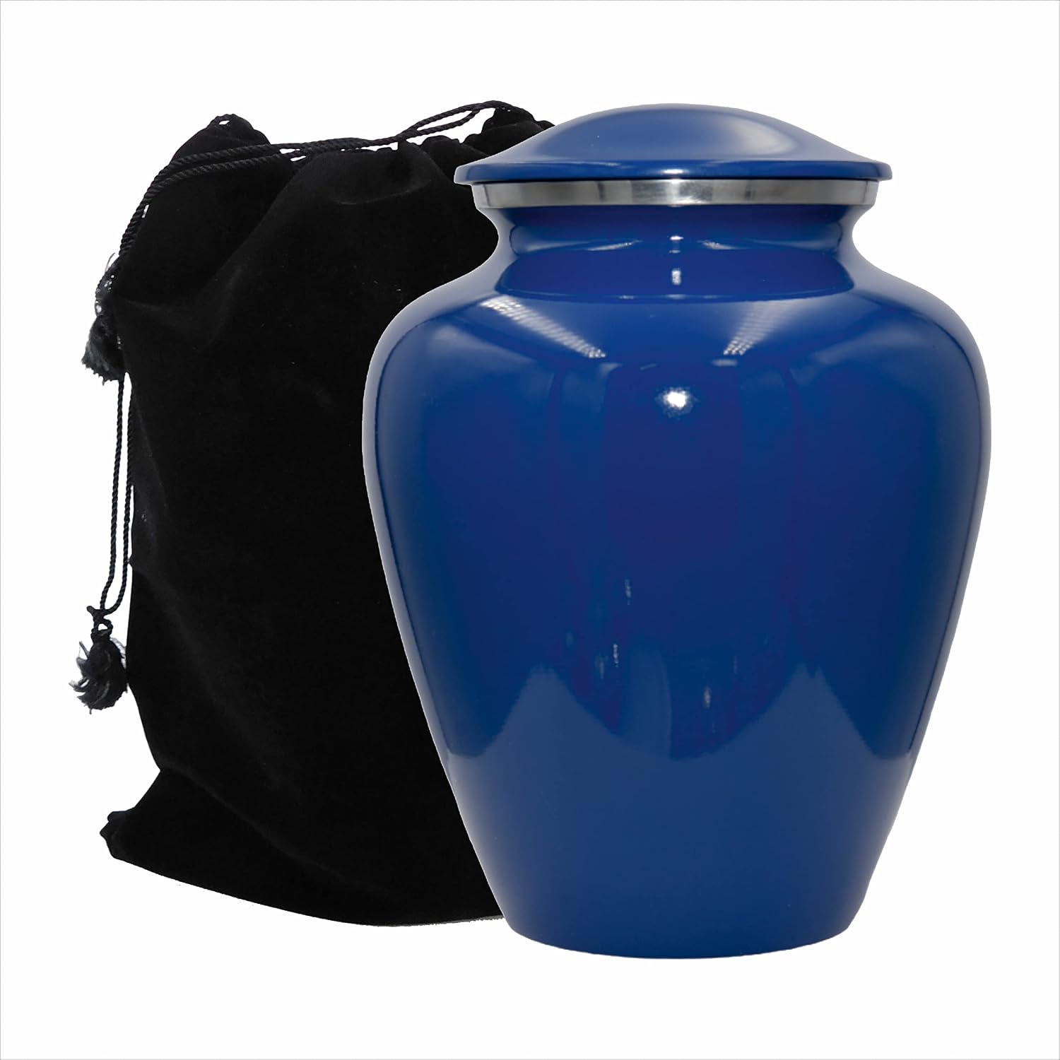 Star of David Blue Cremation Urn for Human Ashes, Jewish Cremation Urn, Religious Ash Urns with Personalized Engraving (Blue)