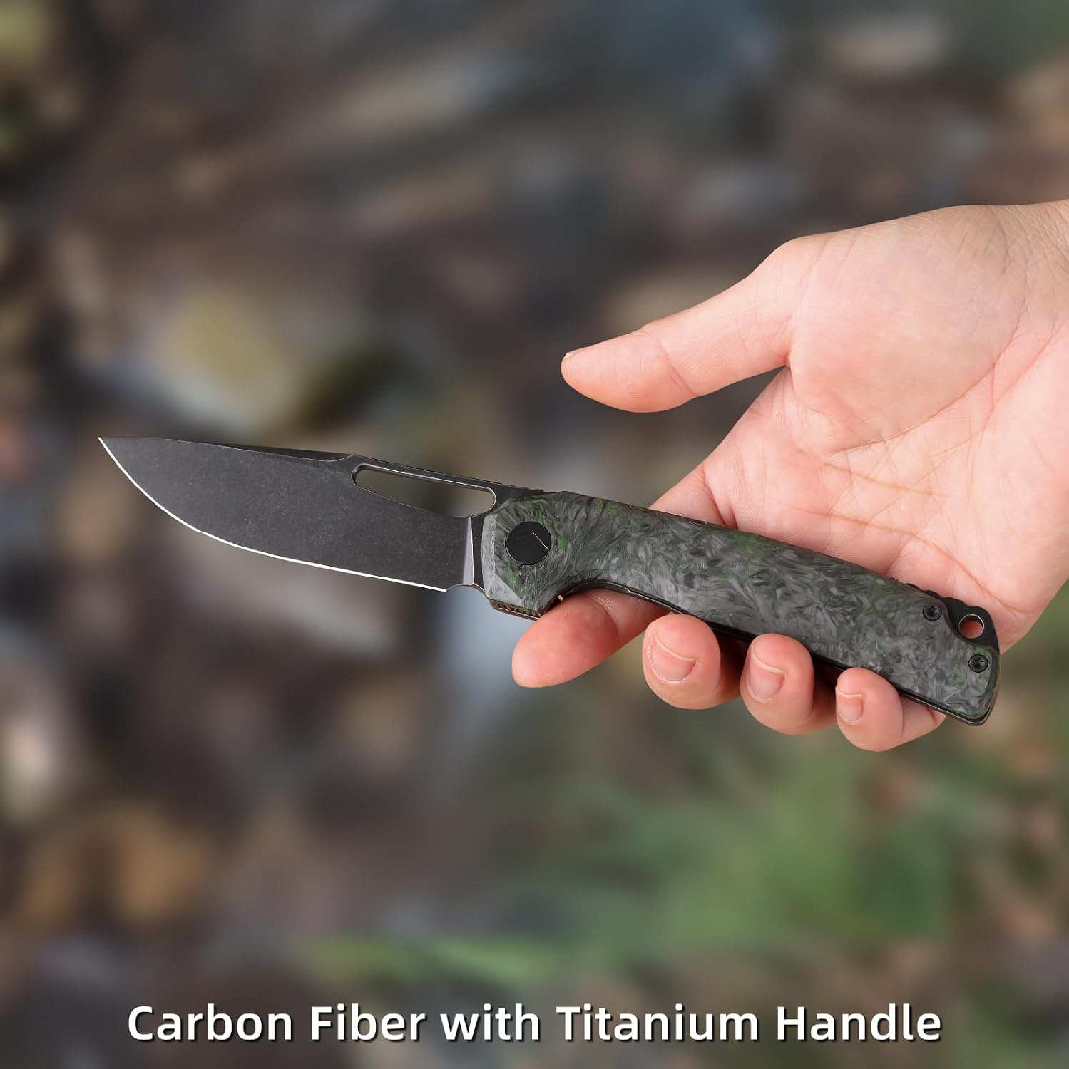 Pocket Knife, 3.5' M390 Blade Folding Knife Hunting Knife Survival Knife with Pocket Clip, EDC Knives for Hunting Camping Survival Outdoor Fishing Hiking (Black&Green)