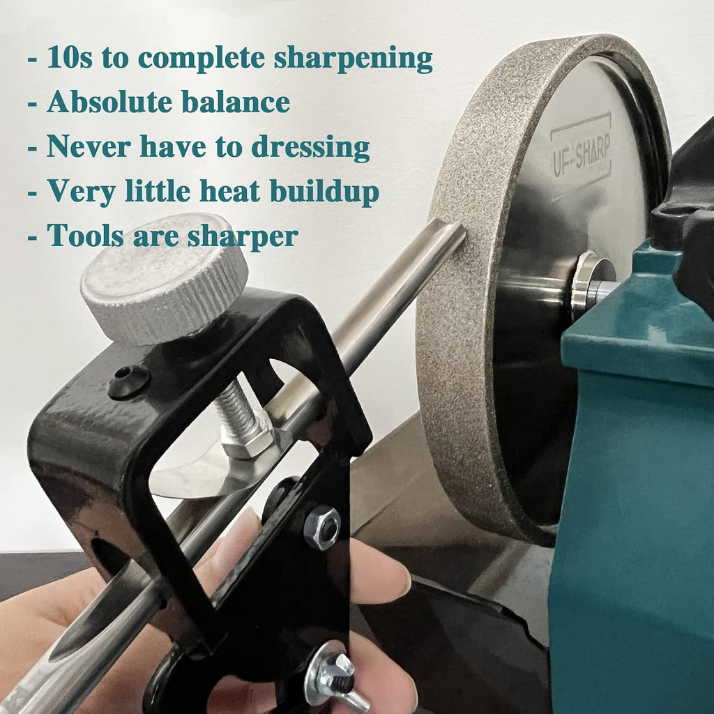 8 Inch CBN Grinding Wheel Set, 80 & 180 Grit, Gray, Compatible with Bench Grinder, Angle Die Grinder