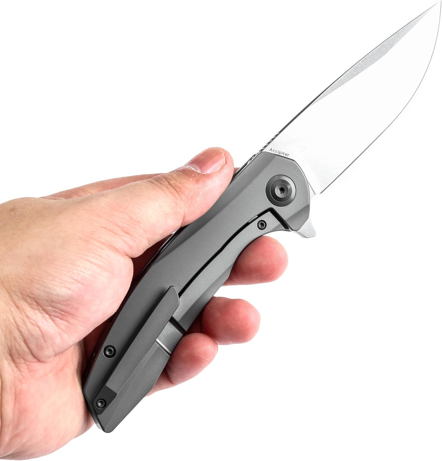 KANSEPT Accipiter Pocket Folding Knives EDC Camping Folding Knife 3.36'' Satin CPM S35VN Blade Pocket Folding Knife with Titanium + Green Carbon Fiber Handle Everyday Carry K1007E1