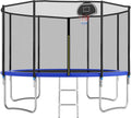 Tranpoline Outdoor 10FT 12FT 14FT 16FT Tranpoline for Kids & Adults,Recreational Tranpoline with Basketball Hoop,Safety Enclosure Net & Ladder