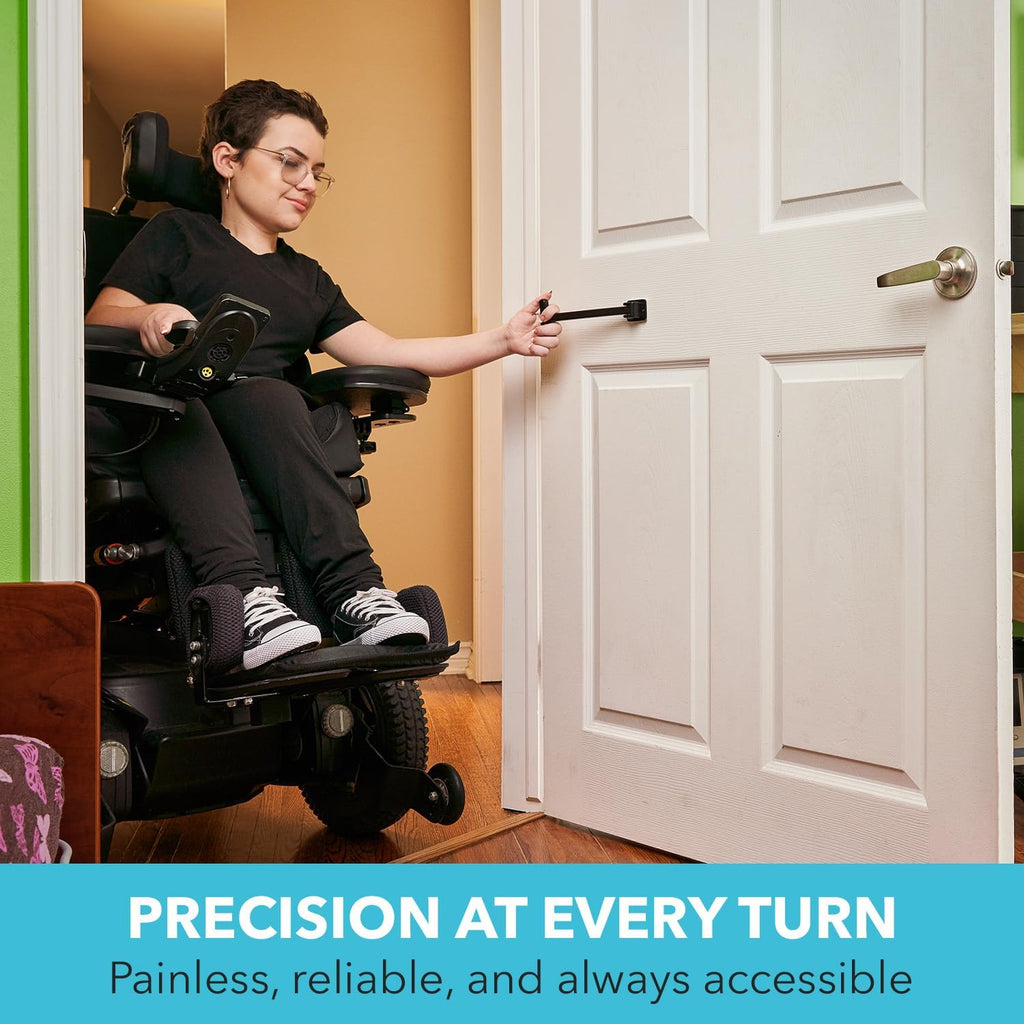 Retractable Door Closer for Wheelchair Users - Premium Aluminum with Auto-Return Handle - Canadian Made Accessibility Aid (Silver)