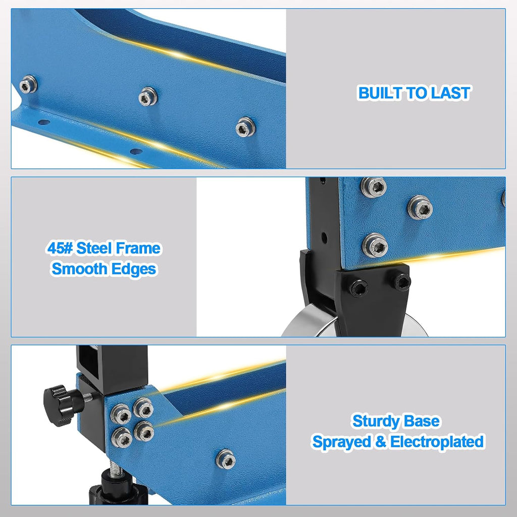 12' Benchtop English Wheel, Professional Heavy Duty English Wheel Manual Metal Shaping Tool for Steel, Aluminum 45# Steel Frame, 30.5CM Throat Depth
