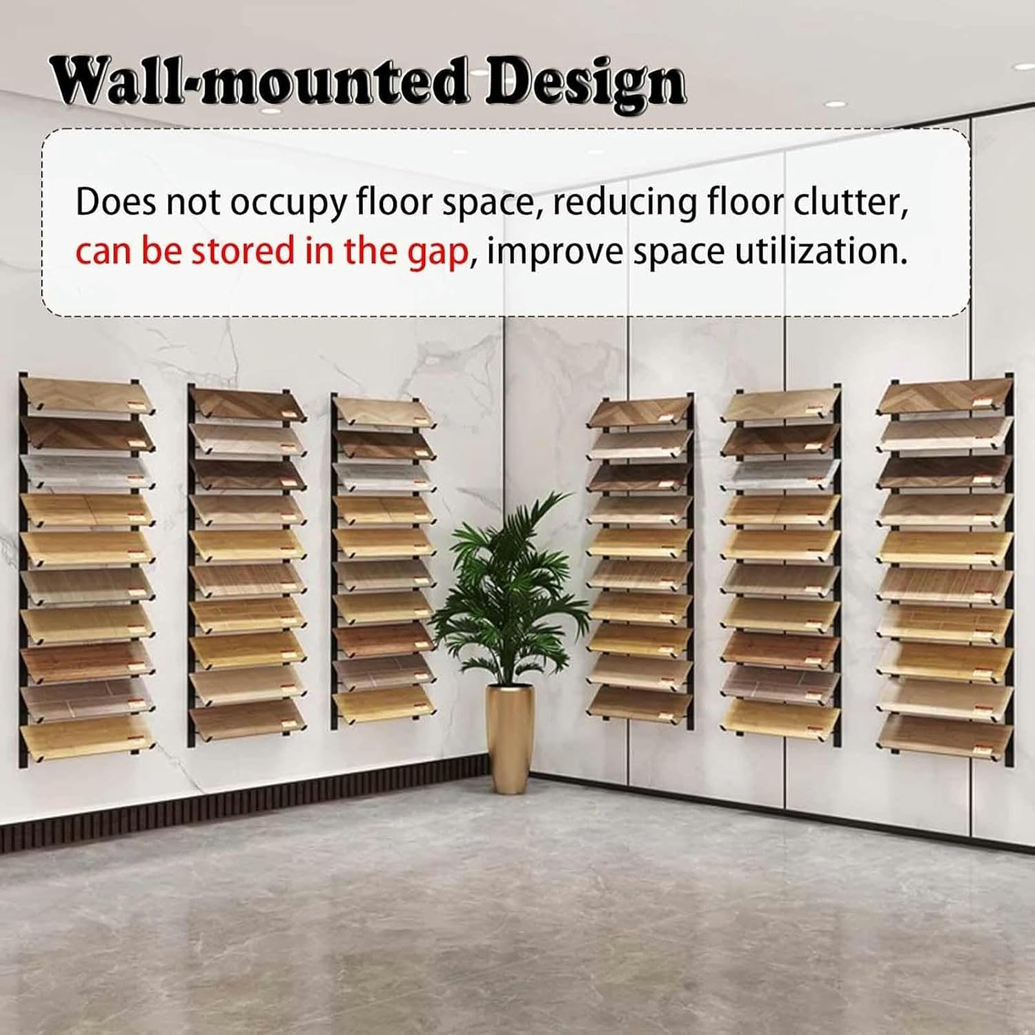 Wall-Mounted Skateboard Storage Rack - 10 Slot Tile Display Organizer, Multi-Layer Advertising Board Stand Frame, Medium Size, White Color, Perfect for Skateboards & Tile Collection.