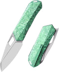 REMETTE RT-Woodpecker Folding Pocket Knife M390 Blade Titanium Handle (Green)