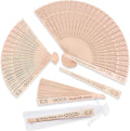 Custom Folding Hand Fan, Personalized Engraved Text Wedding Fans, Custom Wooden Fans Party Favor Bridal Shower Gifts for Guests Bulk 100 (100)